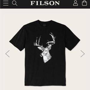 Filson Black Graphic Deer Print T-Shirt size large